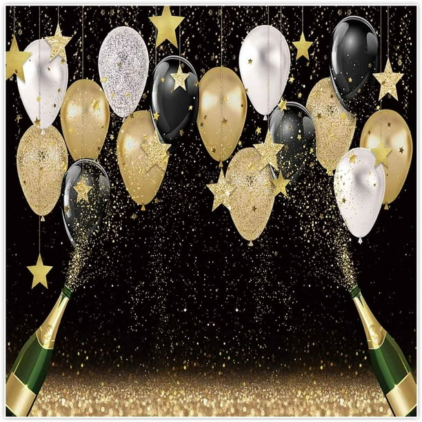 DORCEV 15x10ft Happy 40th Birthday Backdrop Golden Balloons Flags Ribbons Sparkly Diamonds Stars Black Photography Background Celebrate Woman Man 40 Birthday Party Banner Portrait Photo Studio Props DORCEV 15x10ft Happy 40th Birthday Backdrop Golden Balloons Flags Ribbons Sparkly Diamonds Stars Black Photography Background Celebrate Woman Man 40 Birthday Party Banner Portrait Photo Studio Props